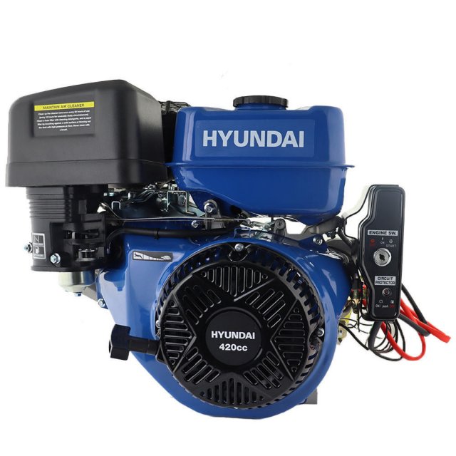 Hyundai Hyundai 457cc 15hp 25mm Electric-Start Horizontal Straight Shaft Petrol Replacement Engine, 4-Stroke