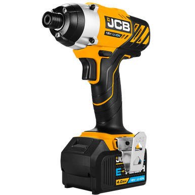JCB JCB 18V Impact Driver with 4.0Ah Lithium-ion Battery and 2.4A Charger | JCB-18ID-4XB