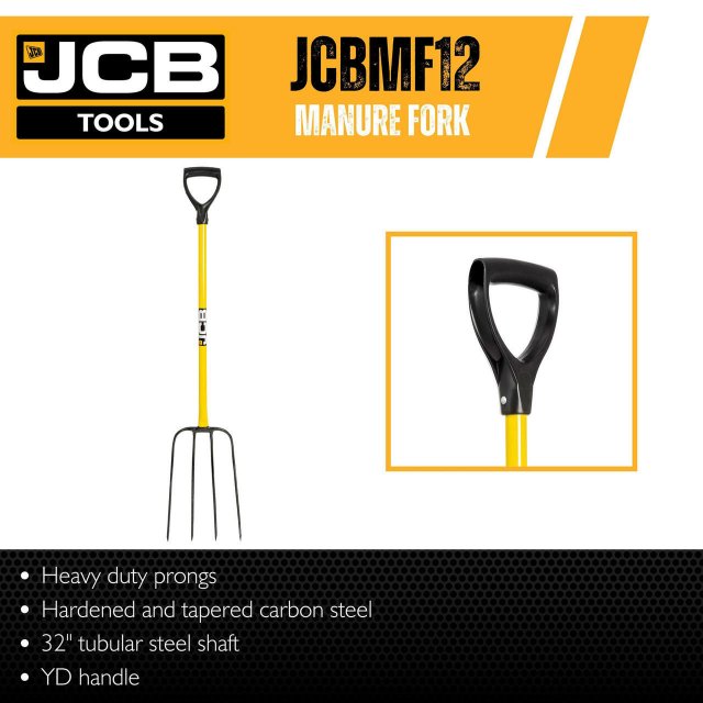 JCB JCB Professional Manure Fork 4 Prong D Handle | JCBMF12