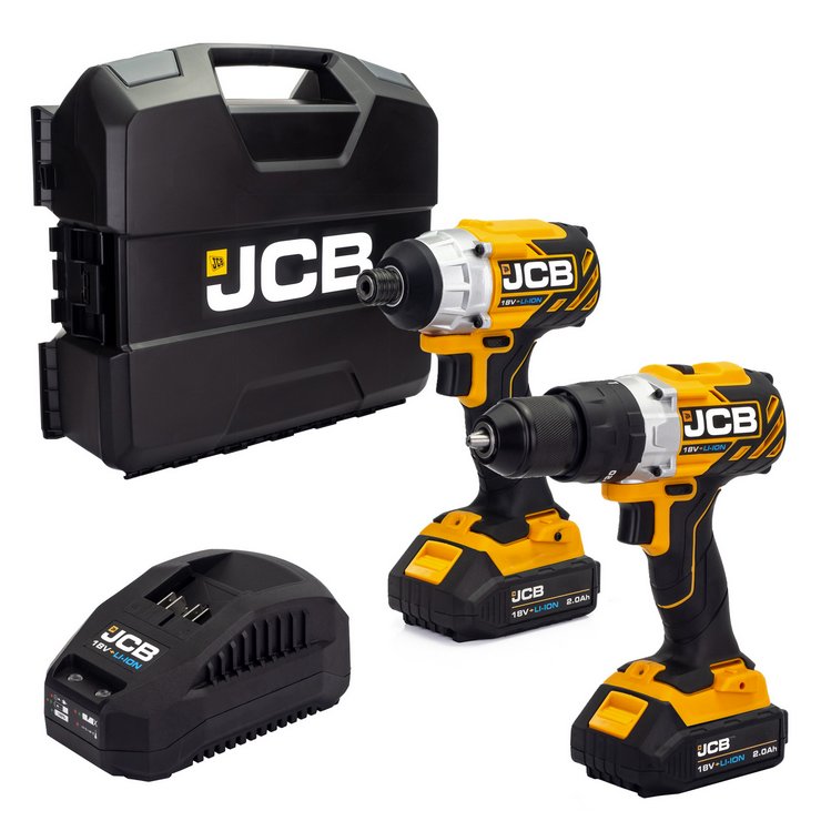 JCB JCB 18V Brushless Impact Twinpack X2 2.0Ah Lithium-Ion Batteries | 21-18BL-TPK-2