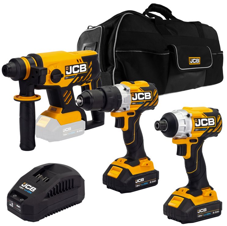 JCB JCB 18V B/L 3 Piece Kit 2Ah Lithium-Ion Batteries | 21-18BL3PK-2