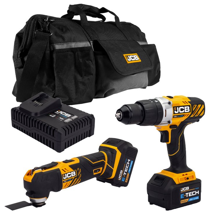 JCB JCB 18V Combi Drill Multi Tool Kit 2x 5.0ah Lithium-Ion Batteries and super fast charger in 20  kit