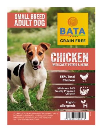 BATA BATA Grain Free Small Breed Adult Dog Chicken - 6kg