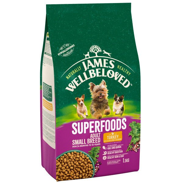 James Wellbeloved James Wellbeloved Superfoods Adult Small Breed Turkey with Kale & Quinoa - 1.5kg