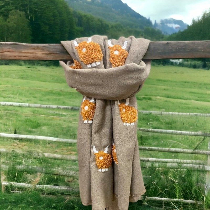 At Home in the Country At Home in the Country Orchid Design Scarf