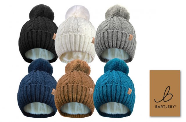 Bartleby Bartleby Women's Cable Knit Bobble Hat