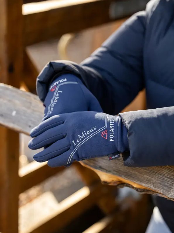Gants D'équitation Lemieux Pro Touch Classic – Cuir Synthétique, Coutures Main, Respirants, Noirs, Durables
