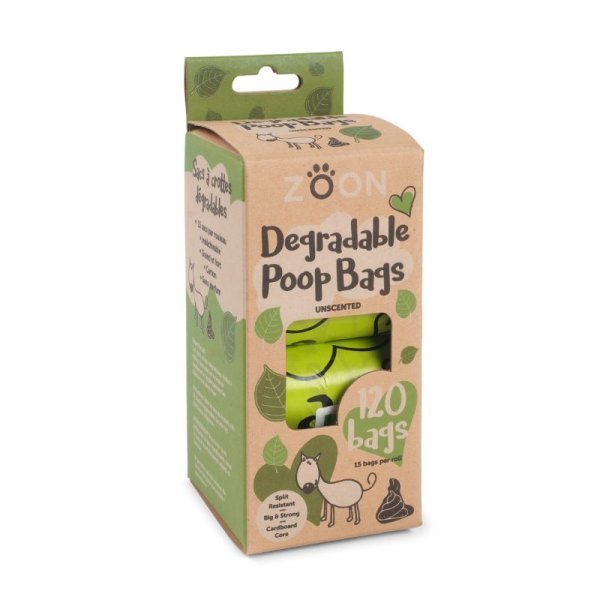 Zoon Zoon Bio-Compostable Poop Bags - 120 Pack, 8 Rolls