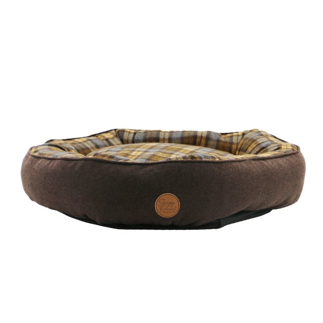 Ancol Ancol Brown And Blue Tartan Donut Bed - 70cm