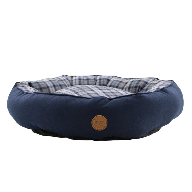 Ancol Ancol Blue and Grey Tartan Donut Bed - 70cm