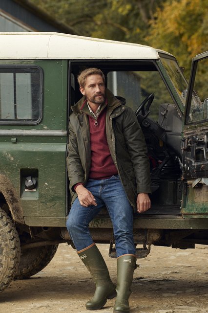 Barbour Double Zip Mens Boots Barbour Ridge Wellington Boots In Black