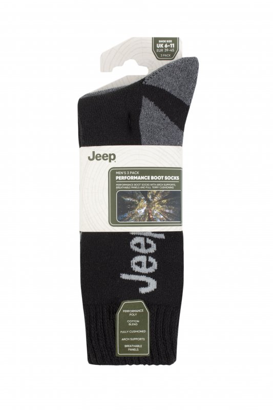Jeep Jeep Performance Boot Socks - 3pk
