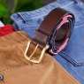 Oxford Leathercraft Ibex Of England 35mm Polo Belt Pink Navy White