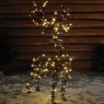 Standing Warm White Wicker Stag - 1.1m
