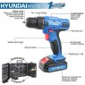 Hyundai Hyundai HY2175 18v Li-Ion Cordless Drill Driver Includes 89 Drill Bit Accessories & Carry Case