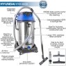 Hyundai Hyundai HYVI10030 3000W 3 IN 1 Wet & Dry Electric HEPA Filtration Vacuum Cleaner