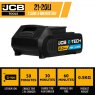 JCB 18V 2.0Ah Lithium-ion Battery and 2.4A Fast Charger | 21-20LIBTFC