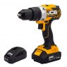 JCB 18V BRUSHLESS COMBI DRILL 1X 2.0AH LITHIUM-ION BATTERY | 21-18BLCD-2X-B