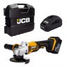 JCB JCB 18V Angle Grinder 1x5.0Ah Lithium-Ion Battery and Charger in W-Boxx 136 | 21-18AG-5X-WB