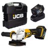JCB JCB 18V Angle Grinder 2x 4.0Ah Lithium-Ion batteries with 2.4A fast charger in W-Boxx 136 power tool