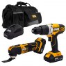 JCB JCB 18V Combi Drill Multi Tool Kit 2x 2.0ah Lithium-Ion Batteries and charger in 20  kit bag | 21-18