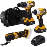 JCB JCB 18V B/L Combi Drill B/L Impact Driver Multi Tool Kit 2x 2.0ah Lithium-Ion Batteries and charger