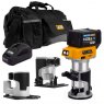 JCB JCB 18V B/L Router with 3x bases (trimmer, offset, incline) 5.0ah Lithium-Ion battery and charger in