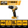 JCB 18V Brushless Battery Drill Driver | 21-18BLDD-B, Bare Unit