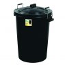 Black Plastic Dustbin - 90L