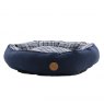 Ancol Blue and Grey Tartan Donut Bed - 70cm