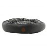 Ancol Black and Grey Tartan Donut Bed - 70cm