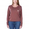 Carhartt Women's Lightweight Long-Sleeve, Cotton-Tencel Blend, Pocket T-Shirt